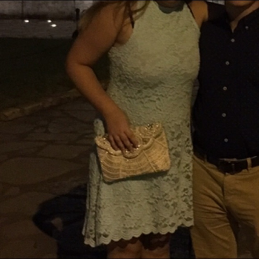 Sleeveless turquoise dress